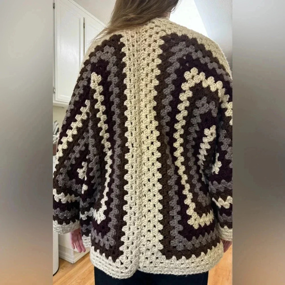 Handmade Crochet Hexagon Boho Cardigan - Picture 8 of 8
